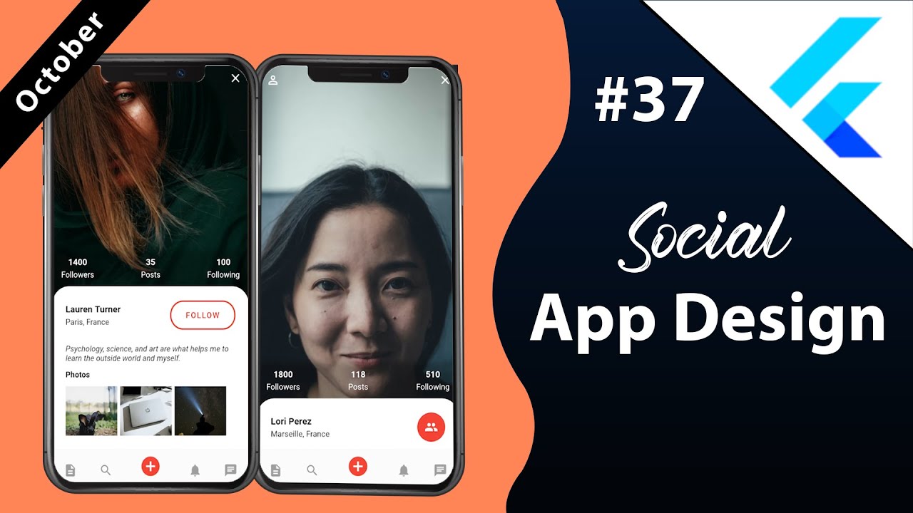 Social App Design - Flutter YouTube video