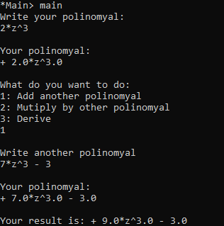 Adding polinomials