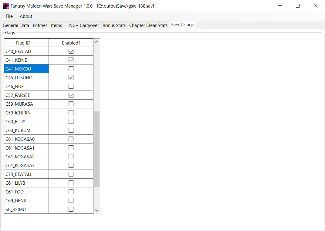 1.0.0 Event Flags Editor