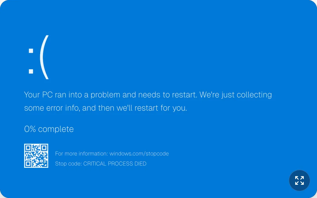 Blue Screen of Death (BSOD)