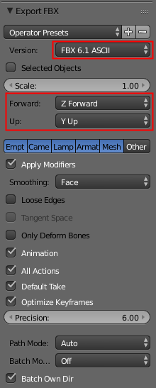 FBX-export