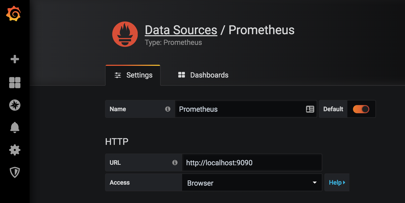 Prometheus configuration in Grafana