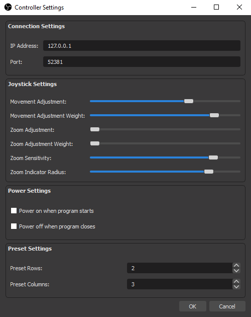 Settings screenshot