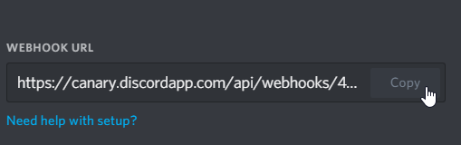 Copy Webhook URL.