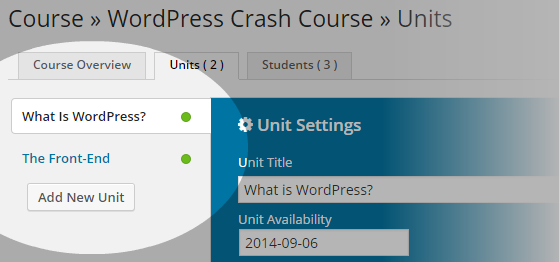CoursePress - Course - Units - Add New Unit