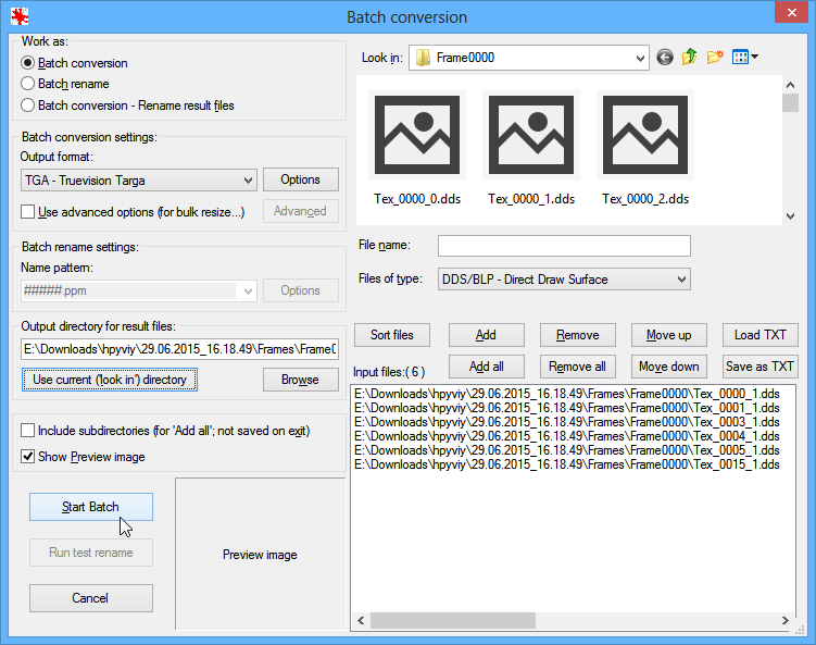 IrfanView Batch Conversion