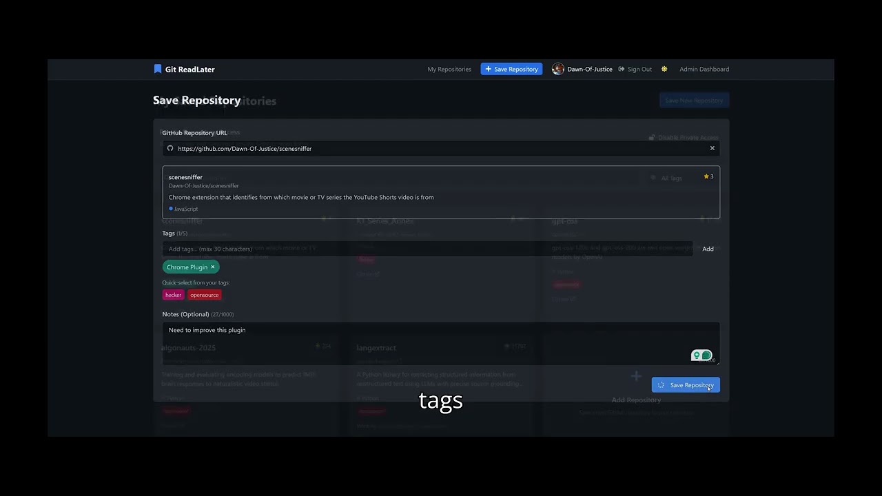 GitReadLater Demo Video