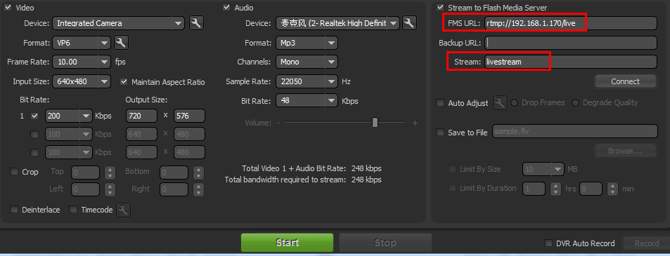 FMLE publish RTMP to SRS