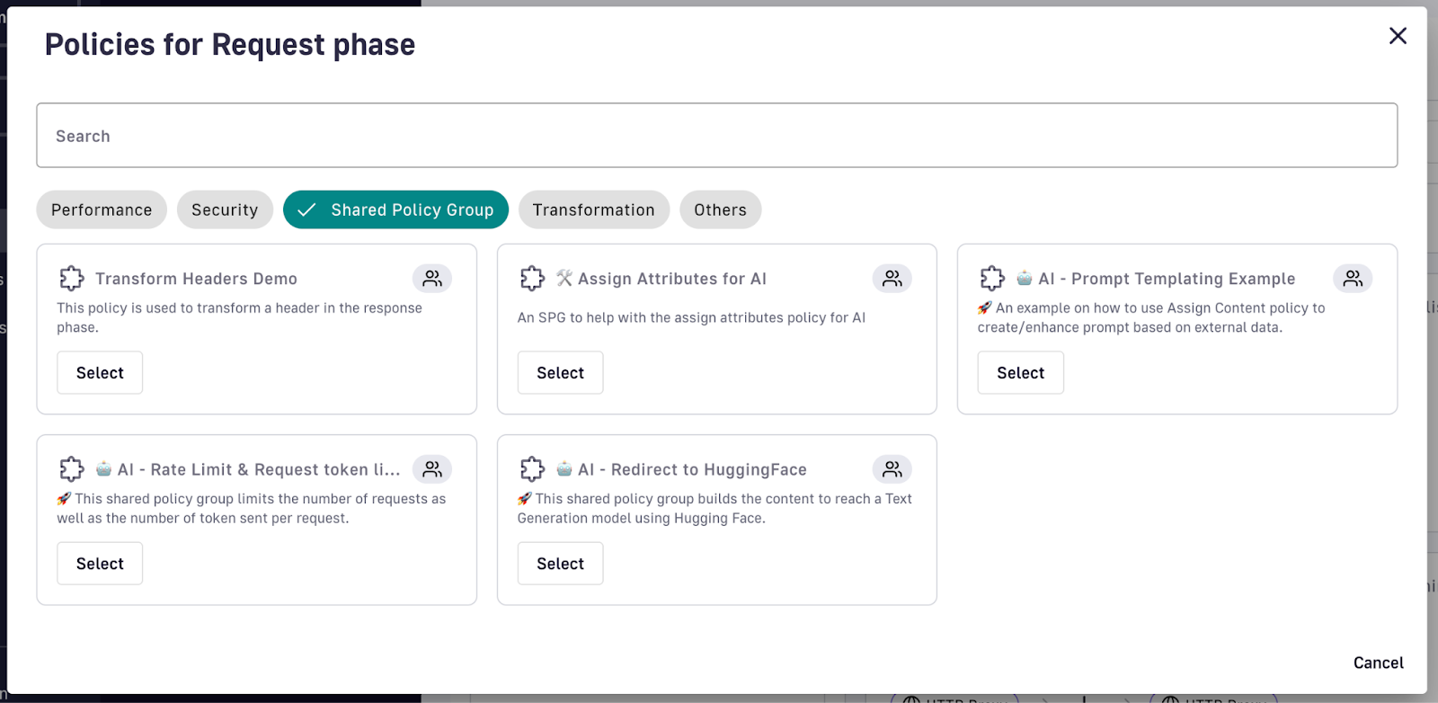 Policies for request phase screenshot