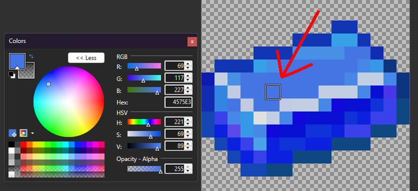 Choosing a color from an item texture