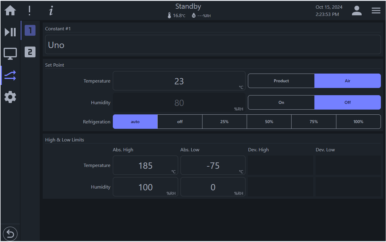 Constant 1 configuration options