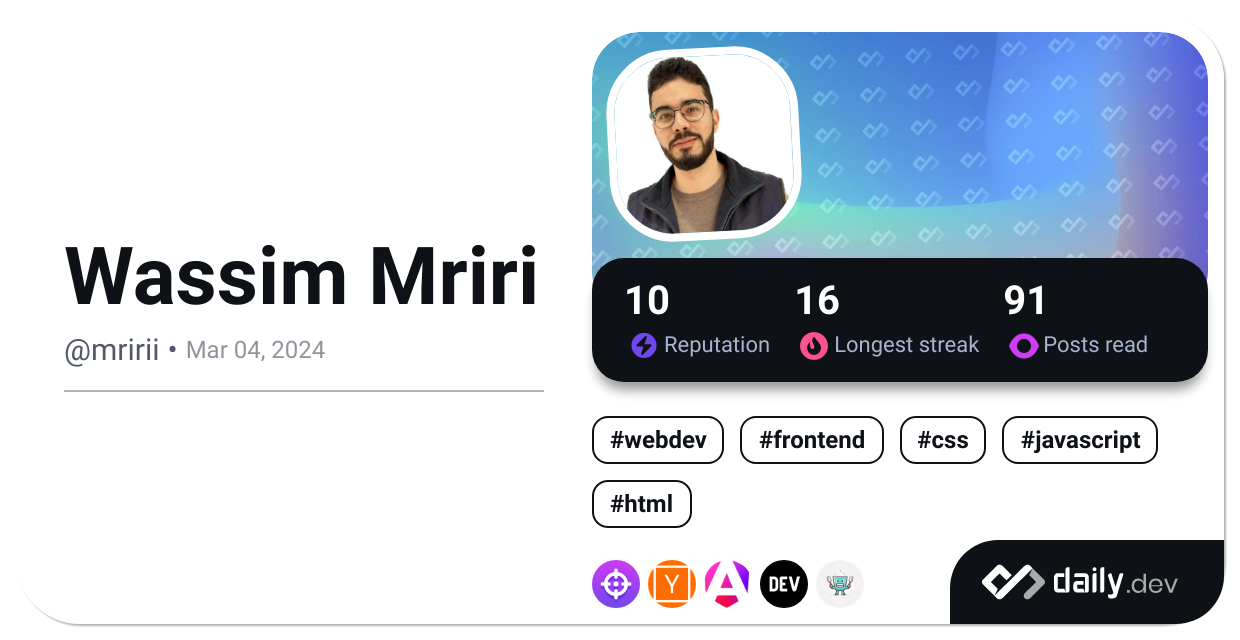 Wassim Mriri's Dev Card