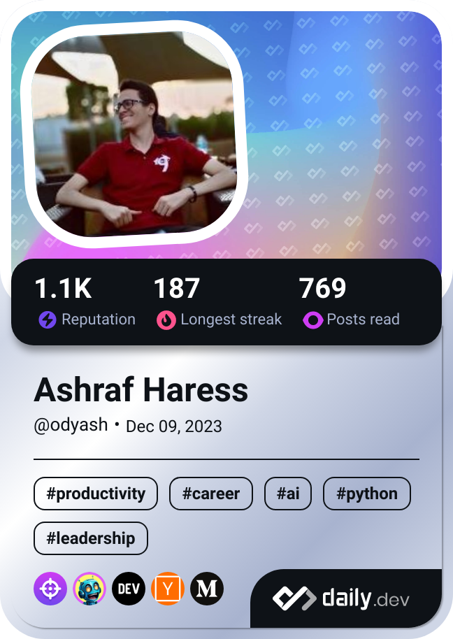 Ashraf Haress's Dev Card