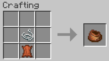 To craft 1 bundle, place 1 string on top of 1 leather