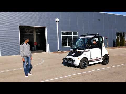 Brake on Detecting Pedestrian: Outside Vehicle View