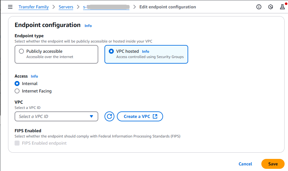 [The Edit endpoint configuration console page.]