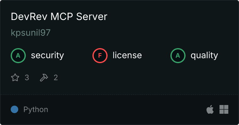 DevRev Server MCP server
