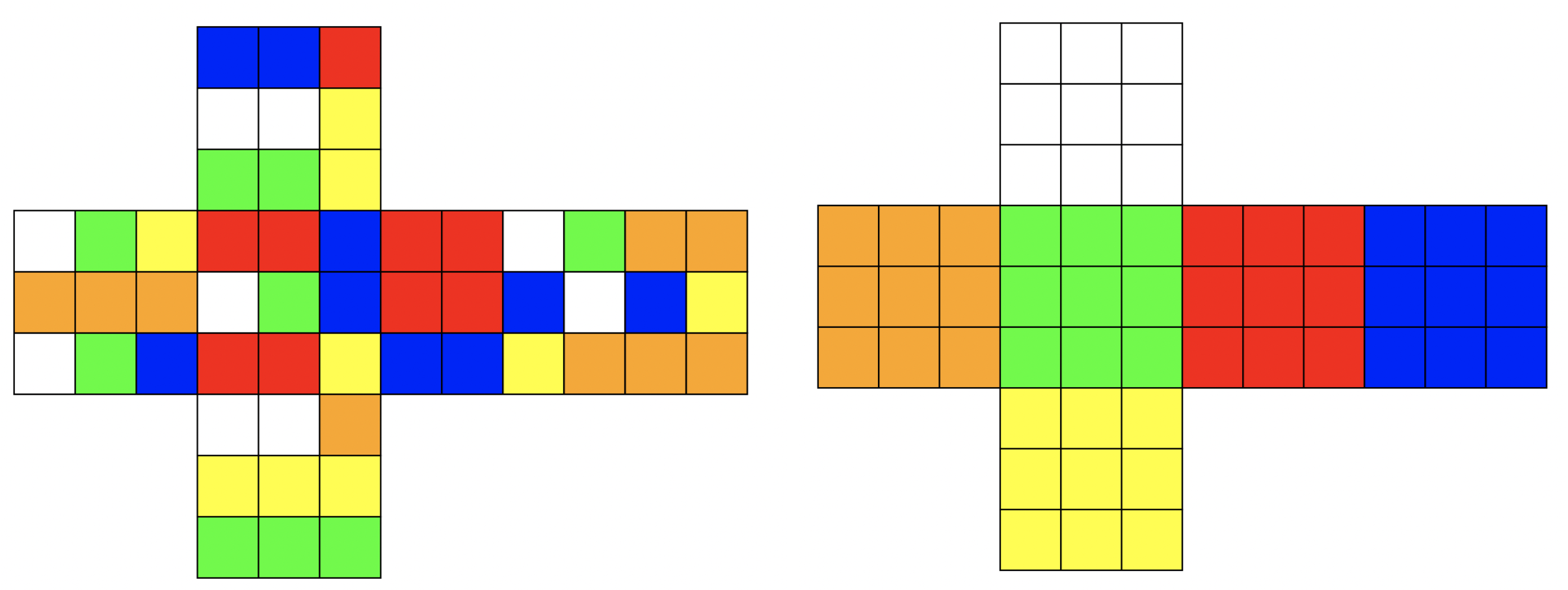 Image of scrambled and solved cube