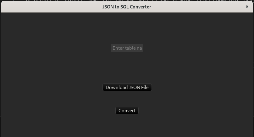 GUI JSON to SQL Converter