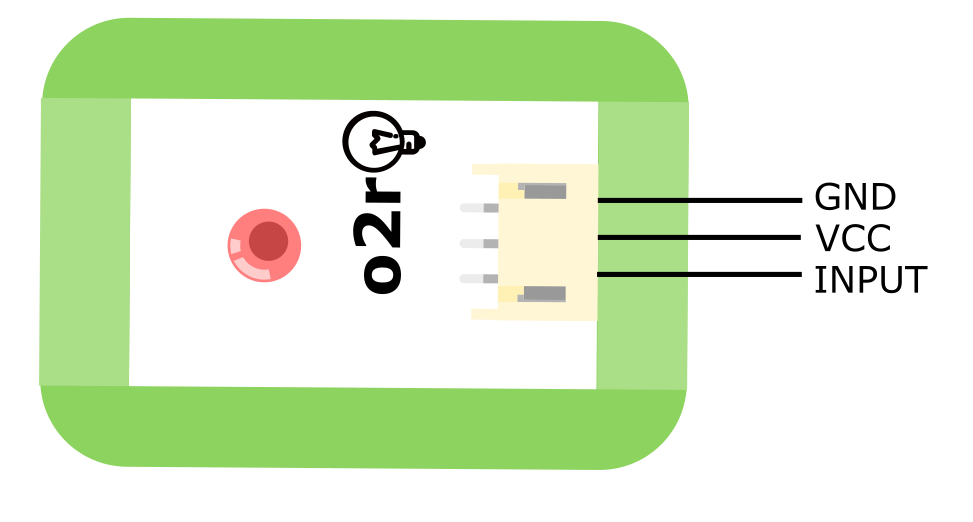 Fig1:红色LED模块引脚图（以红色LED示例）