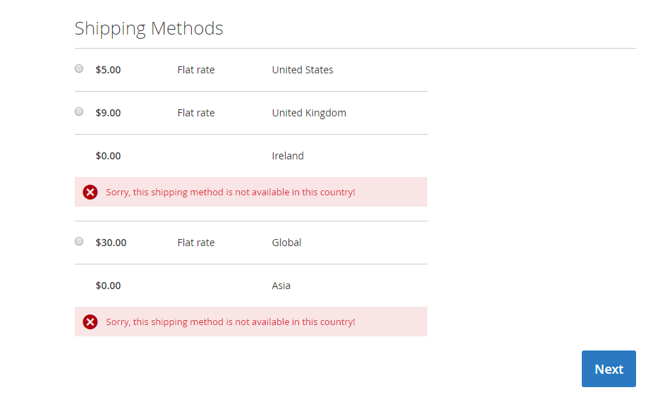 Magento 2 Multi Flat Rates Shipping