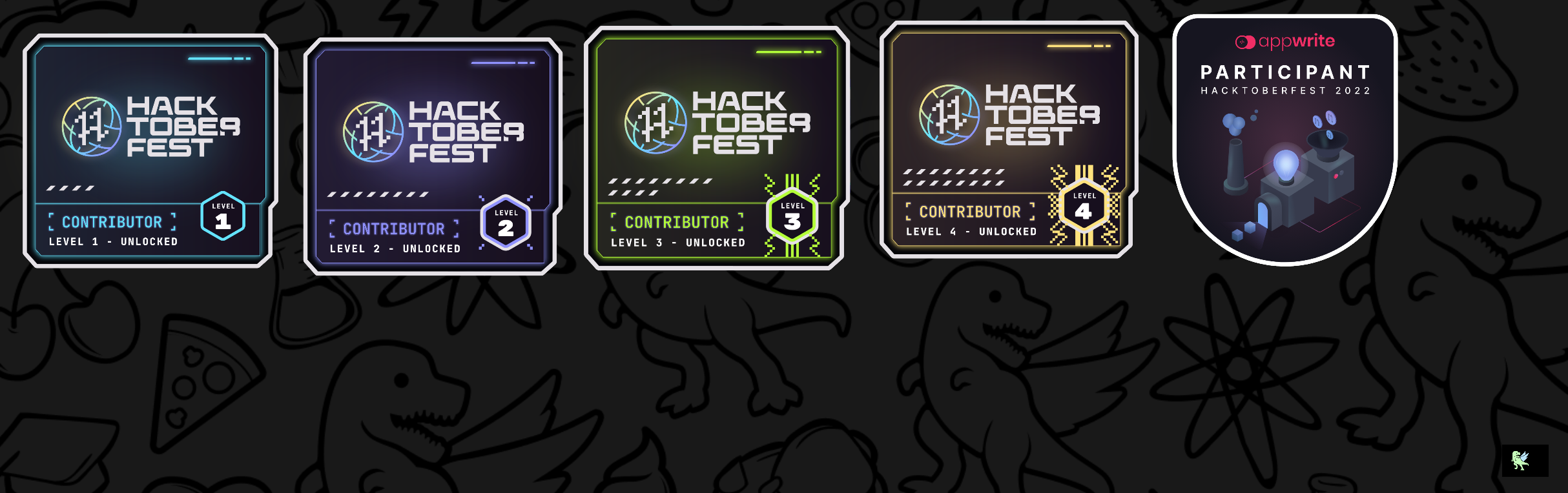 An image of @richdotcom's Holopin badges, which is a link to view their full Holopin profile