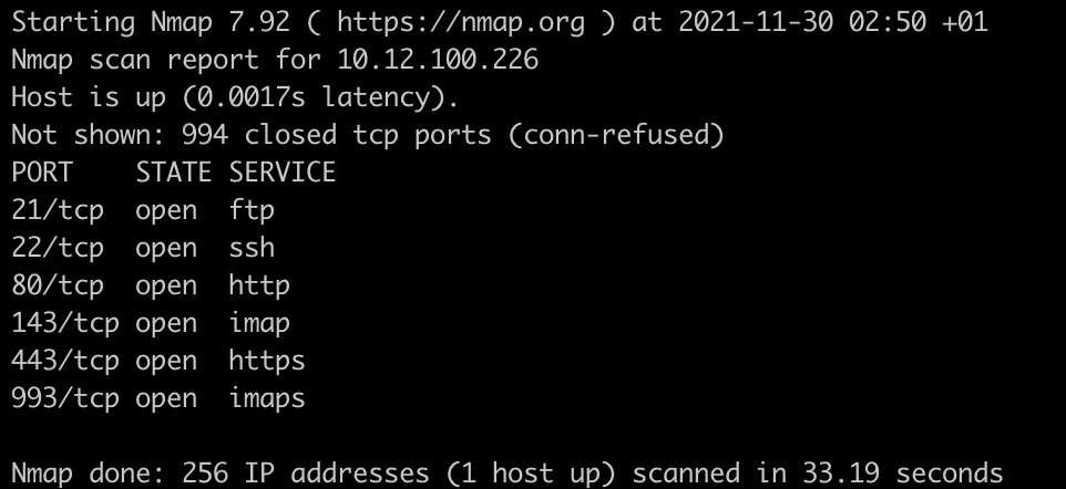 nmap result