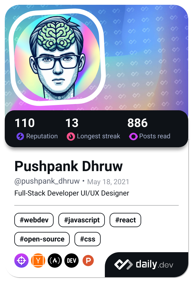 Pushpank Dhruw's Dev Card