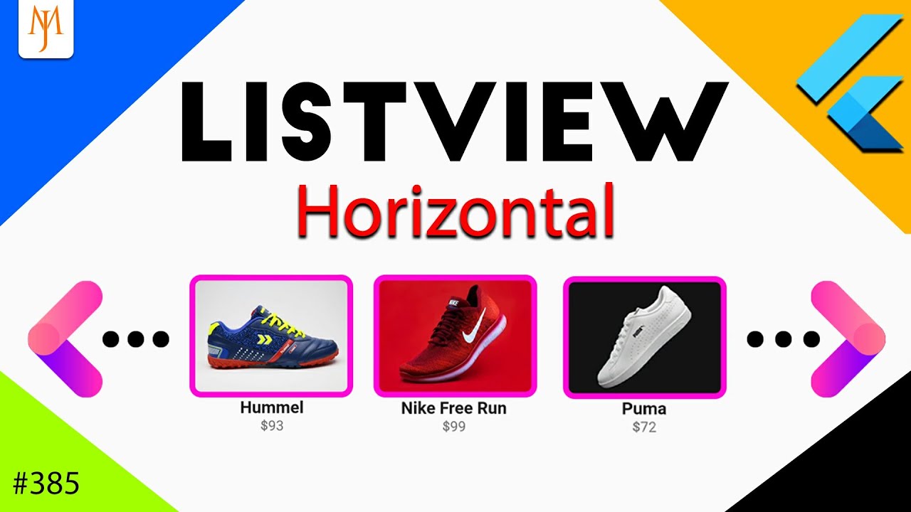 Flutter Tutorial - How To Create Horizontal ListView | Scrollable Row [2021] Cards, Text, Image YouTube video