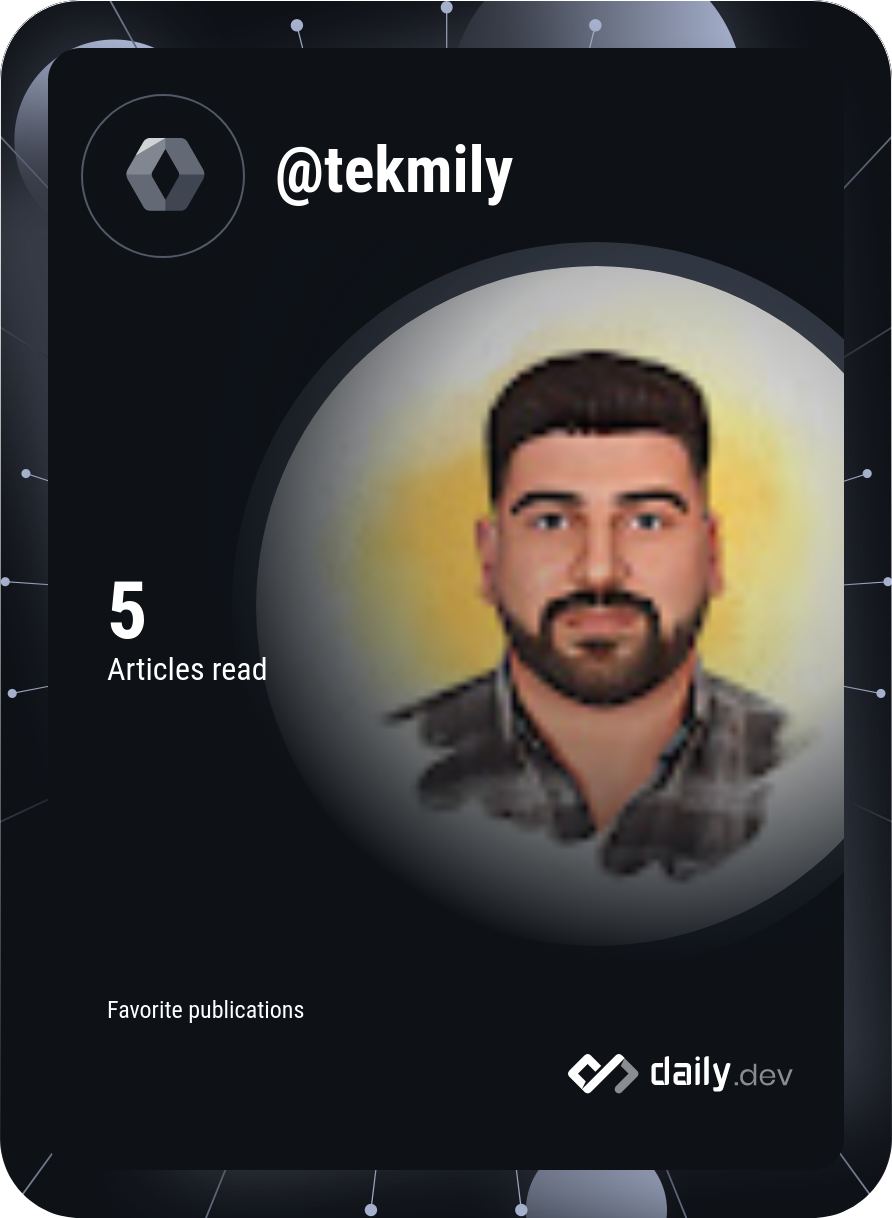 Yusuf TEKMİL's Dev Card