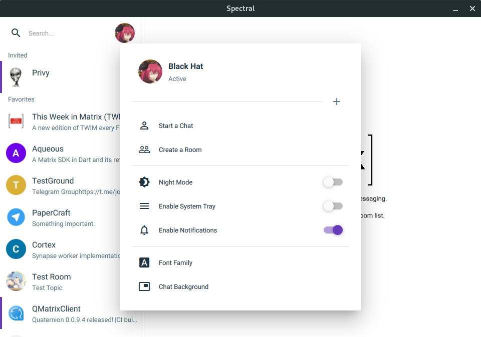 GitHub - dtzWill/spectral: A glossy cross-platform Matrix client ...