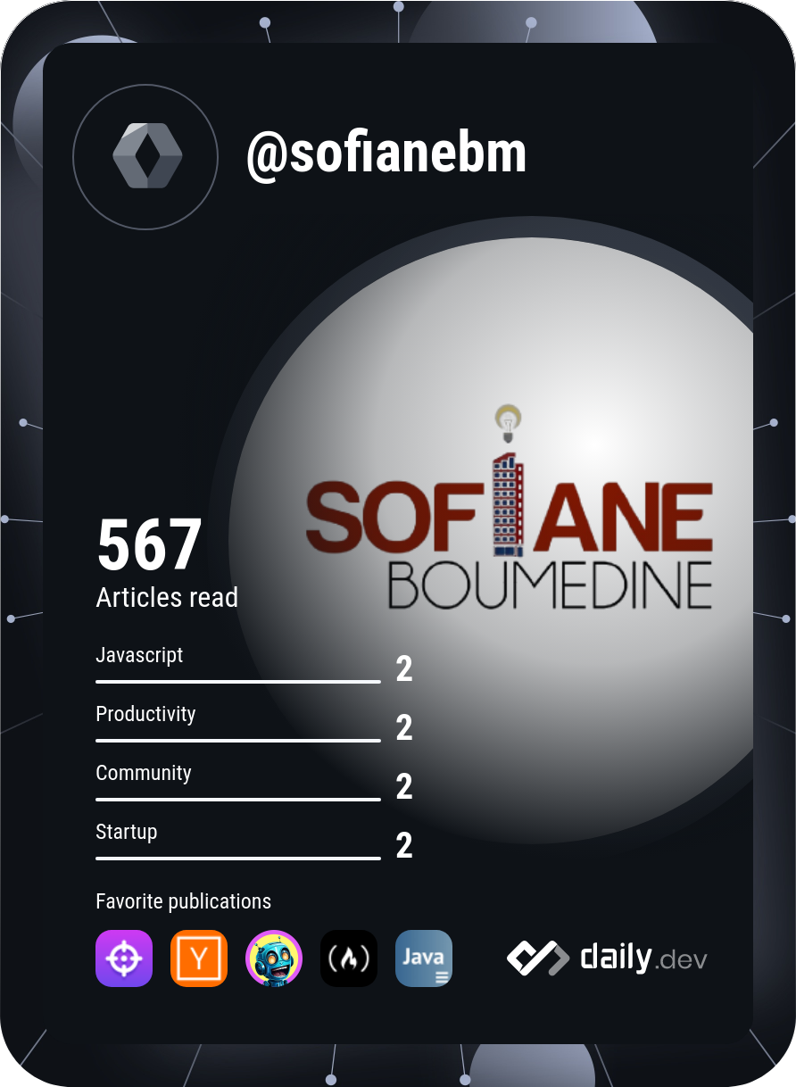 Sofiane BOUMEDINE's Dev Card