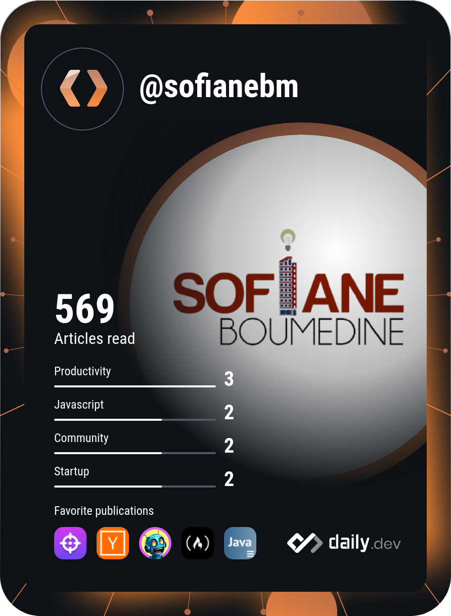 Sofiane BOUMEDINE's Dev Card