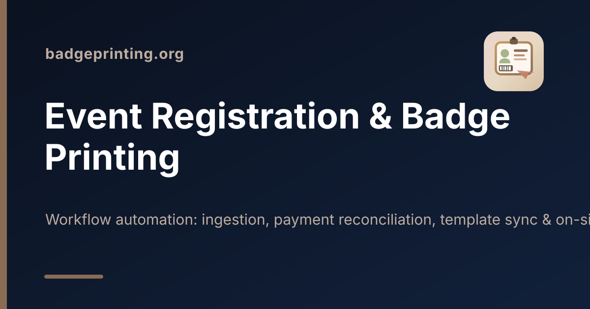Badge Printing Pipelines — reliable event registration-to-badge automation