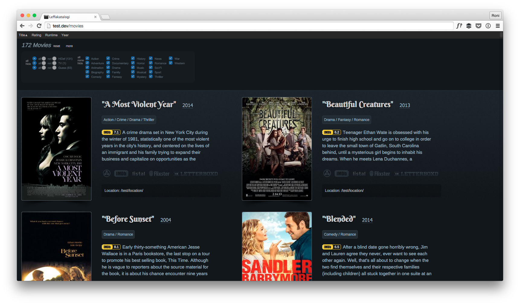 Screenshot of webapp2 (SimpleMovieCatalog-fork)