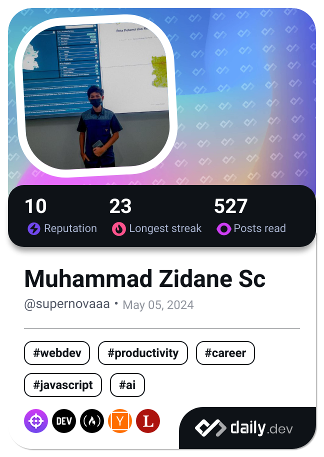 Muhammad Zidane Sc's Dev Card