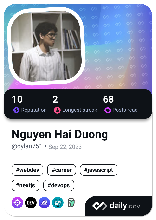 Nguyen Hai Duong's Dev Card