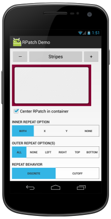 Screenshot of RPatch demo app, links to larger version