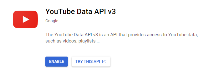 YouTube Data API v3