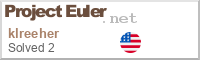 project euler badge for user klreeher