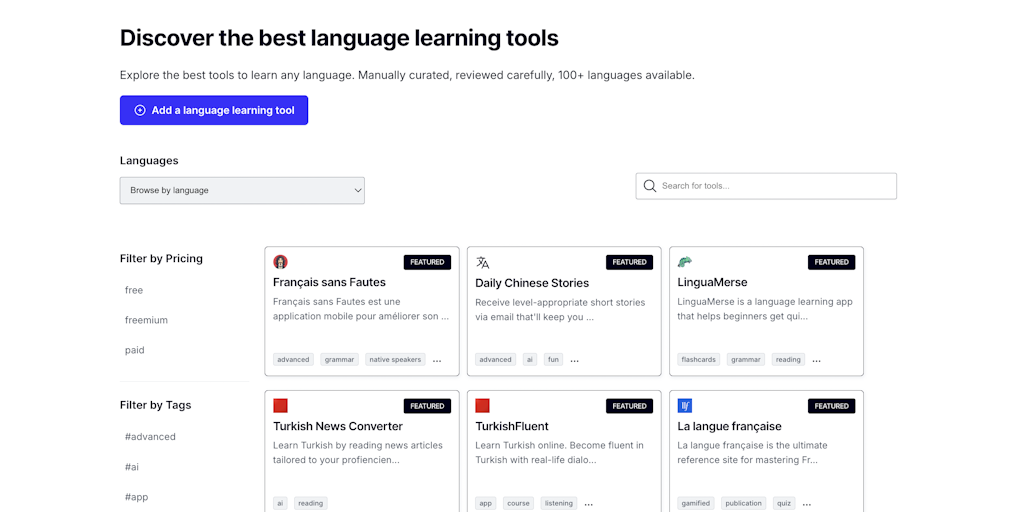 Language Tools Directory