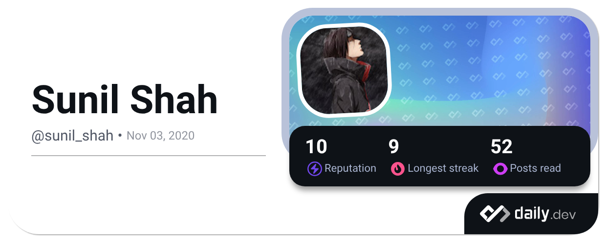 Sunil Shah's Dev Card