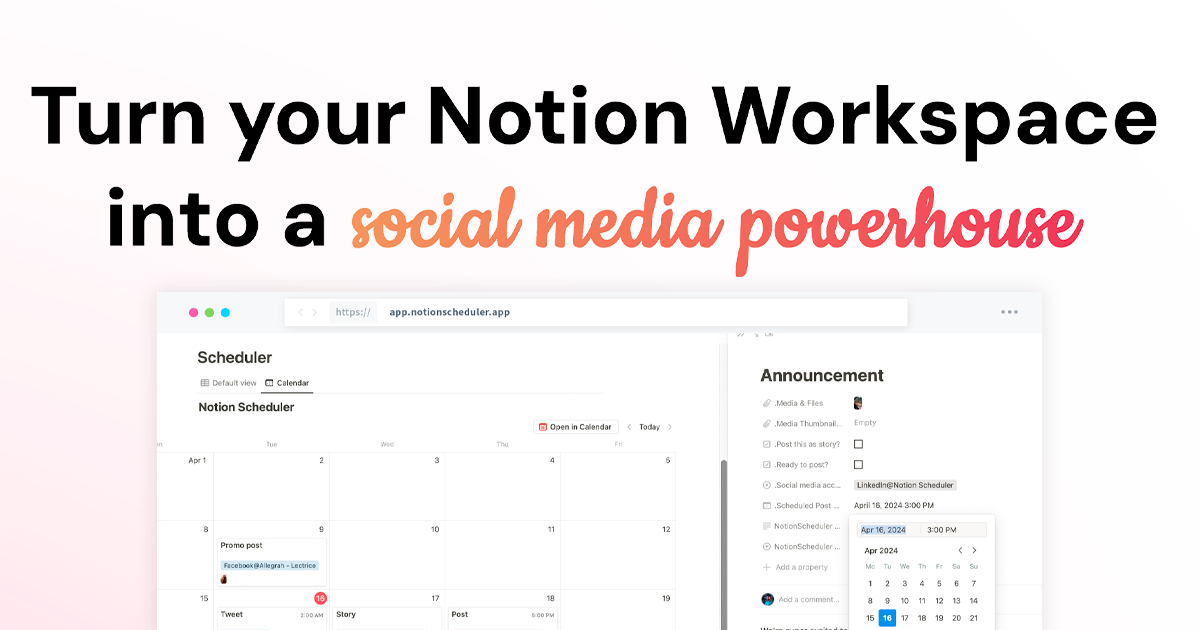 Schedule social media posts using Notion