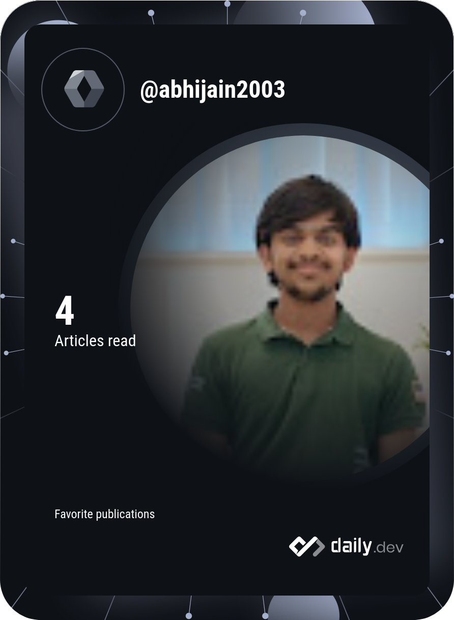 abhi jain's Dev Card