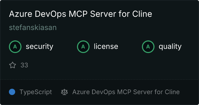 Azure DevOps Server for Cline MCP server
