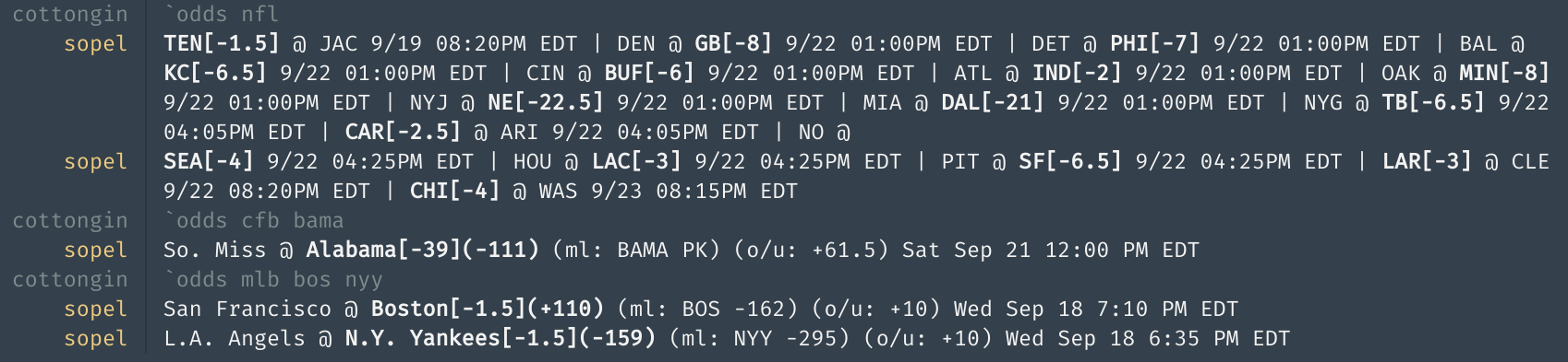 odds demo