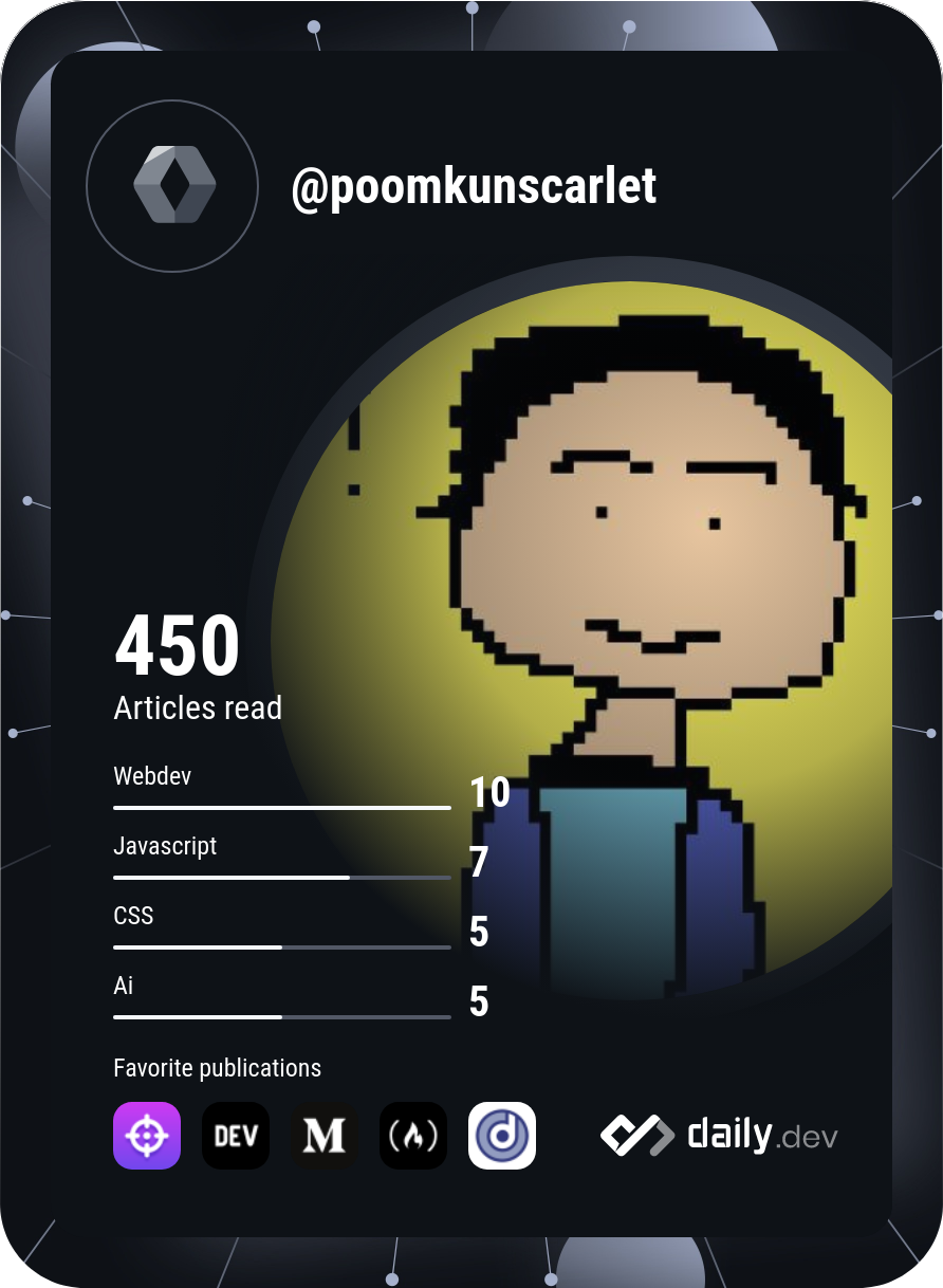 Poom Yimyuean's Dev Card