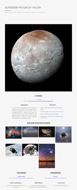 Image of NASA APOD Makeover version 2