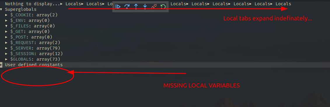 missing local variables