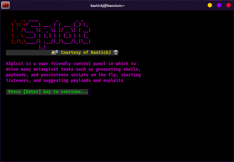 KSploit Main Splash Screen